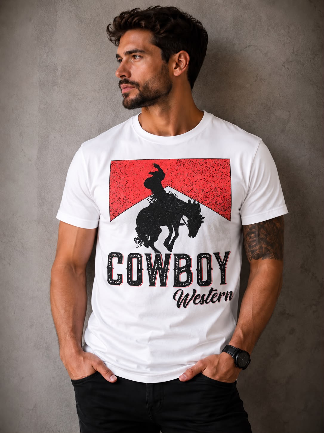 Men’s Cowboy Western Graphic T Shirt