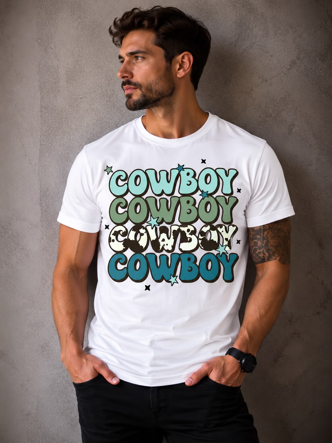 Men’s Cowboy Western Graphic T Shirt